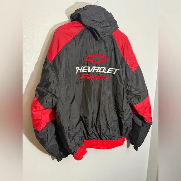 NASCAR Chevrolet Racing Hooded Jacket Nylon Rain Coat | XL - Picture 1 of 5